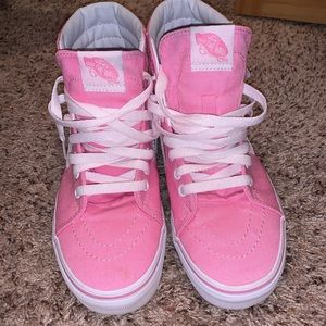 Vans high top pink shoes